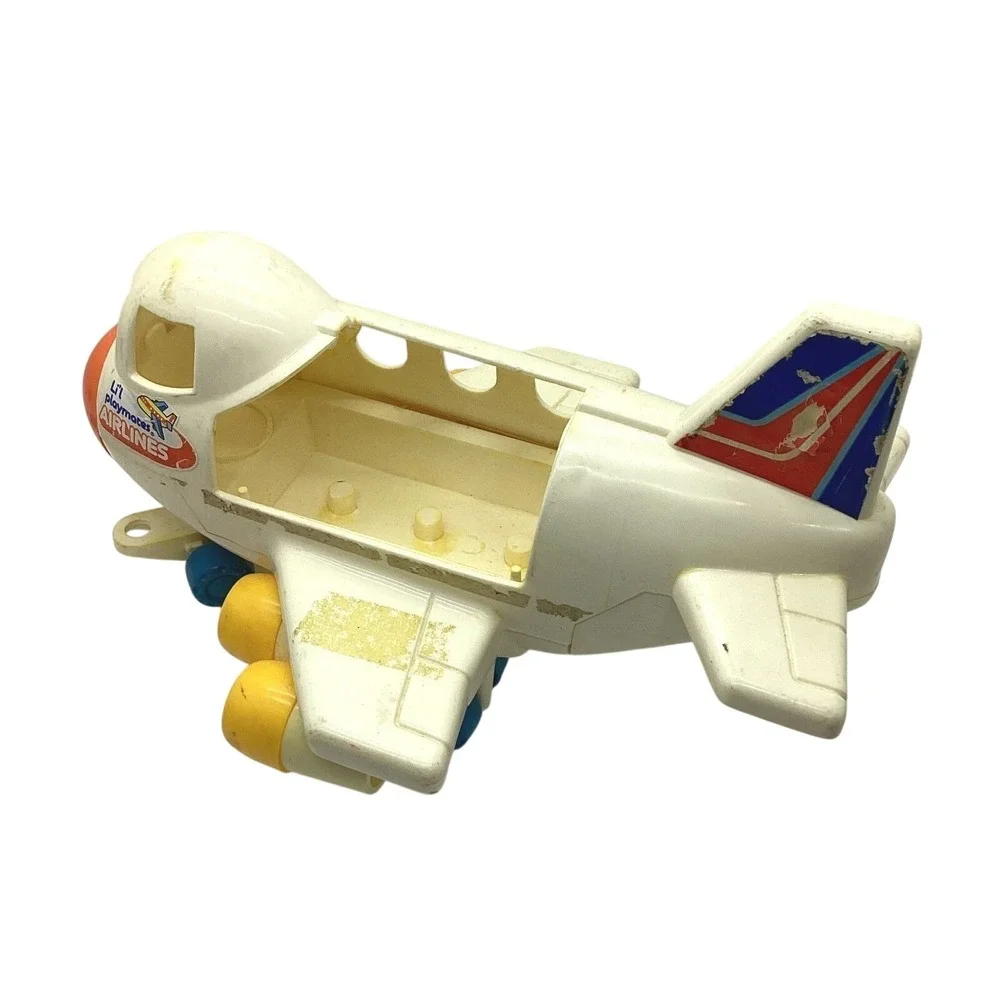 Vintage‎ Playmates Lil Playmates Airlines Airplane White Plastic Toy 1980s